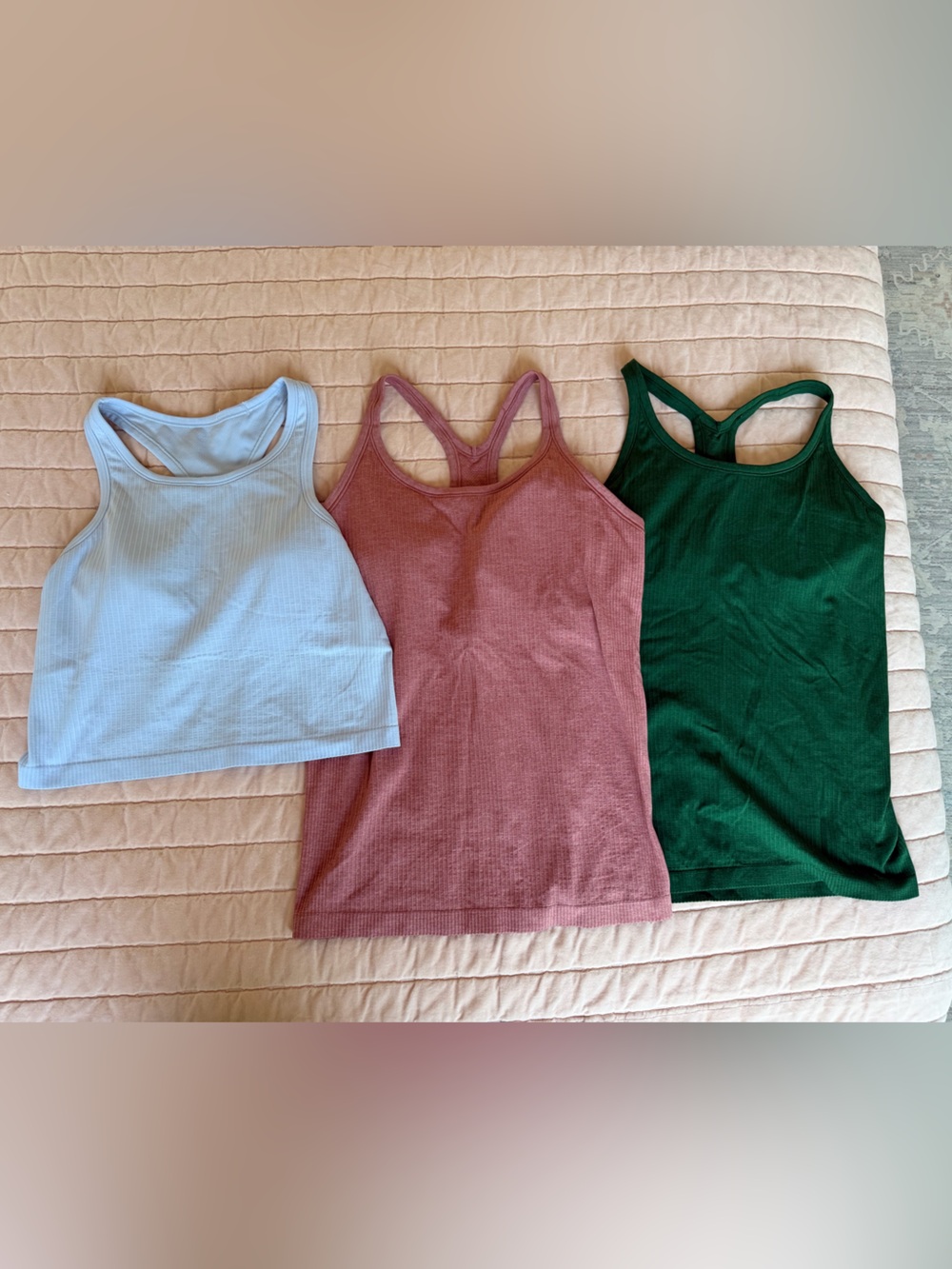 Lululemon Ebb to Street Tank Tops Size 10 Lot of 3 Ribbed Racerback